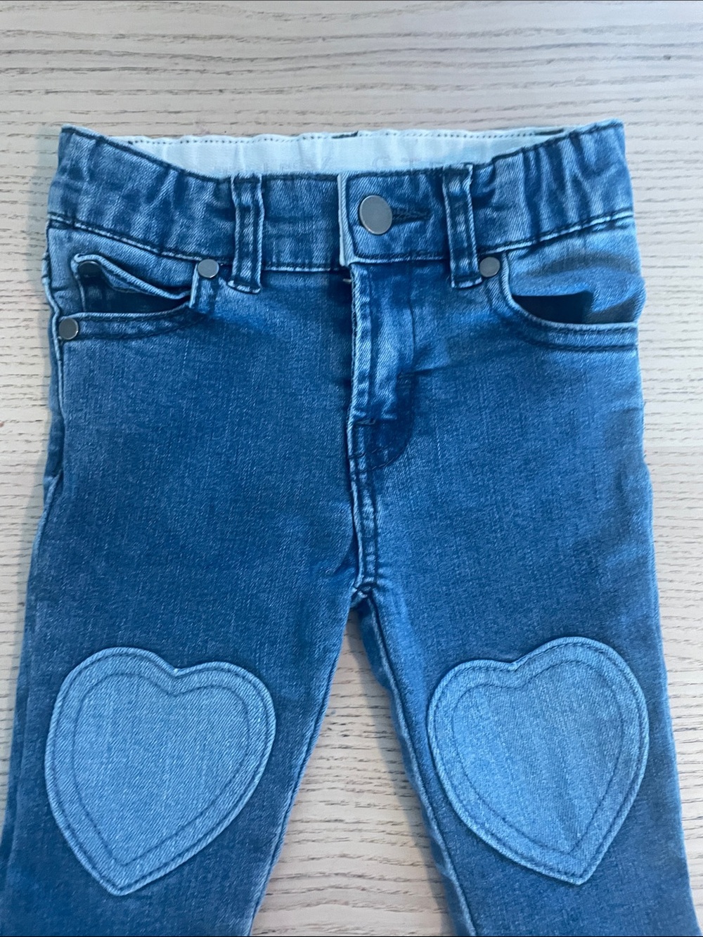 Stella McCartney Kids Blue Denim Heart Knee Jeans